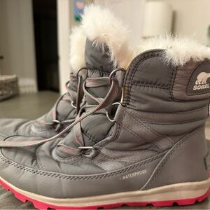 Sorel Gray and Pink Waterproof Boots